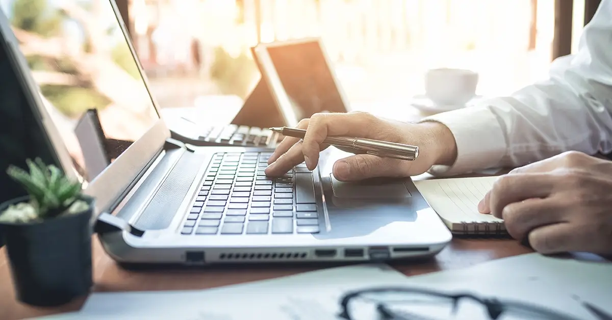 businessman working at desk